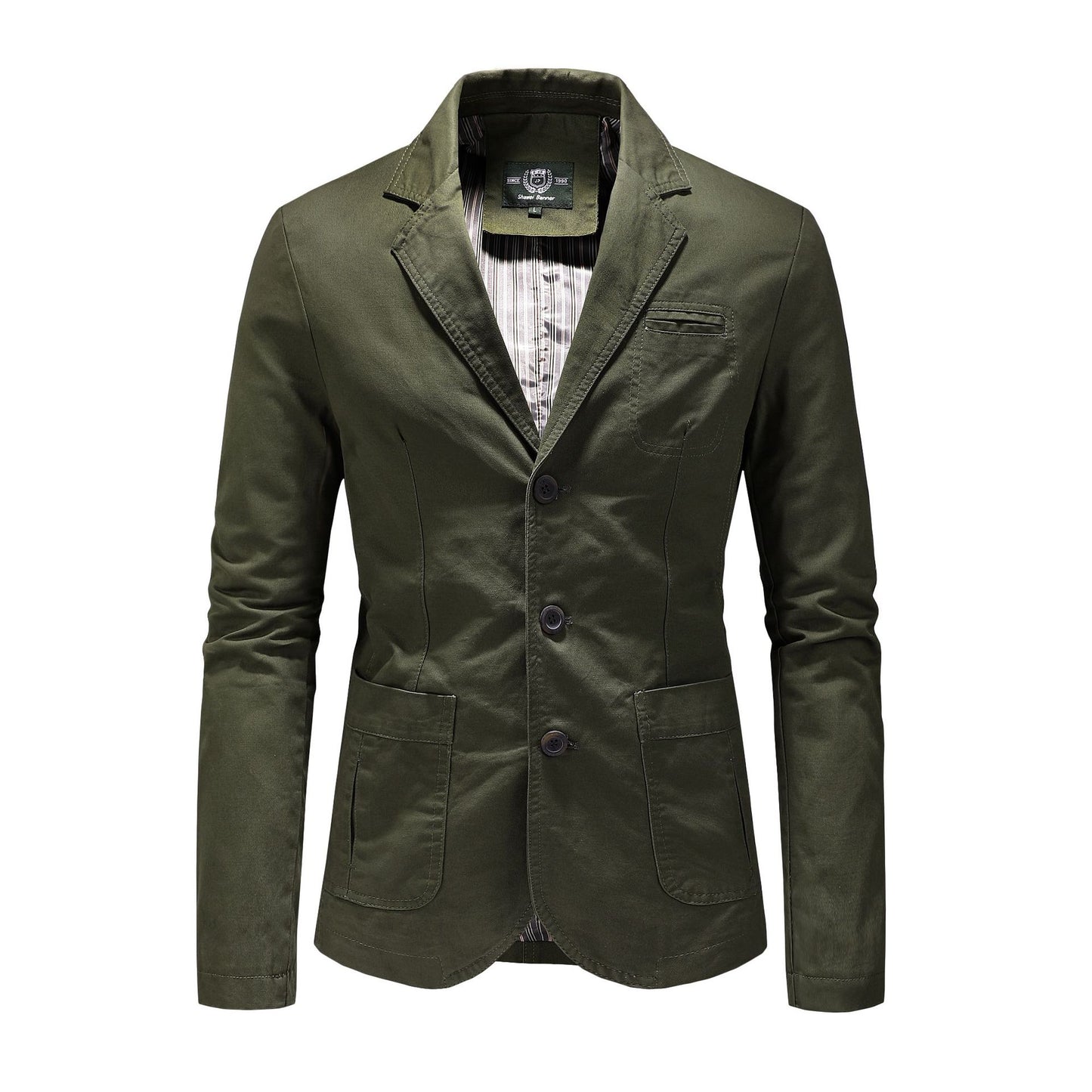 New Men's Suit Jacket Blazers Male Spring Autumn Pure Cotton Solid Casual Stylish Man Vintage Clothing Outerwear Coat Streetwear