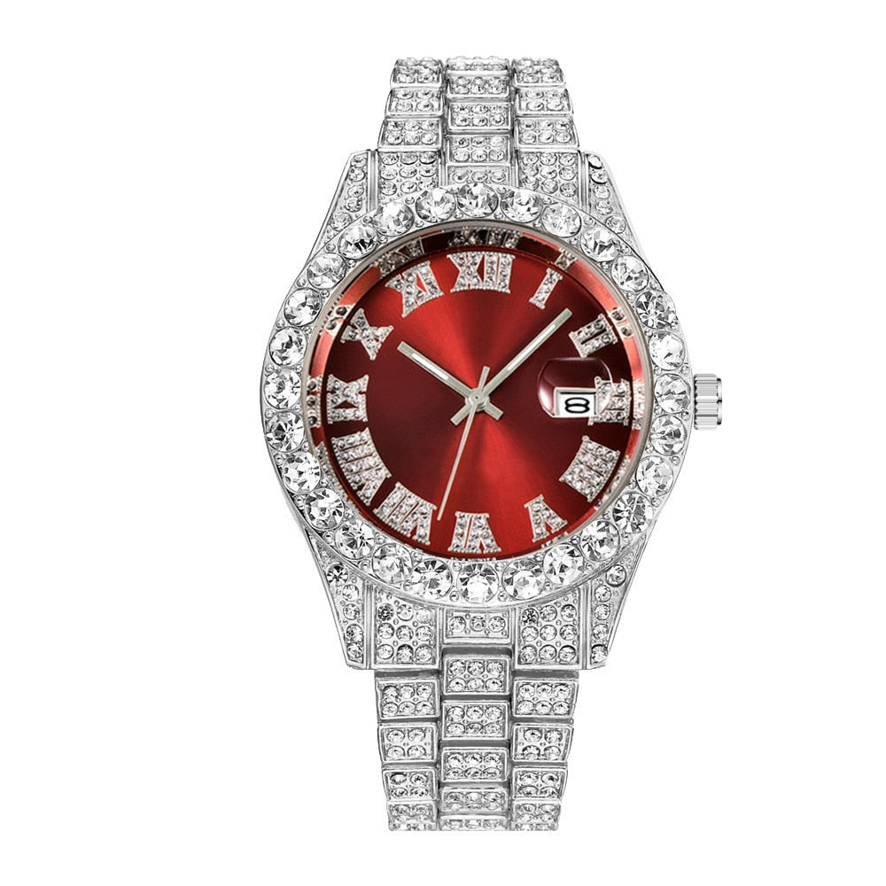 Hip Hop Iced Out Watch for Men Full Aaa Diamond Around Luxury Quartz Mens Watches Silver Gold Relogio Masculino Dropshipping New