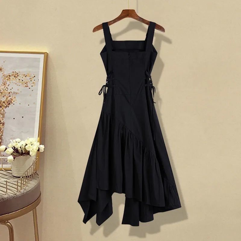 Women's Dress Suit 2023 Summer Fashion Cross Short Sleeve+Irregular Length Skirt Two Piece Korean Elegant New in Matching Set