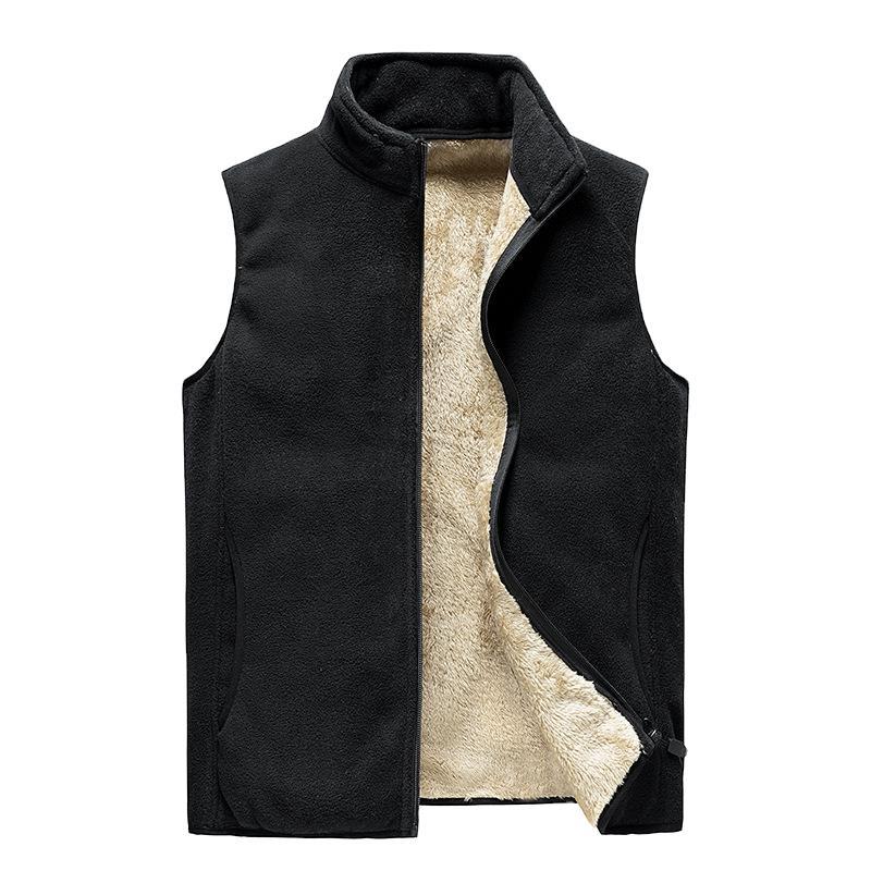 Men' Sleeveless Vest Jackets Winter Fashion vest Male Cotton-Padded Fleece Vests Coats Men Warm Black Waistcoats Clothing 8XL