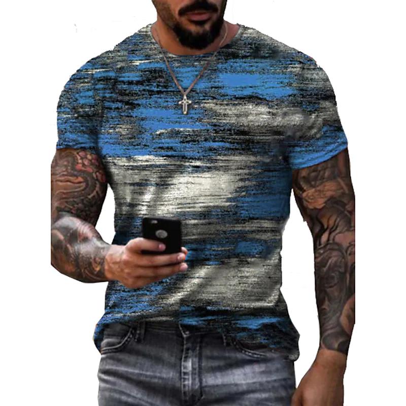 Summer Graffiti 3D Print Men's T Shirts Streetwear Polyester Crew Neck Short Sleeved Tops Casual Loose T-Shirts Men Clothing 6XL 1