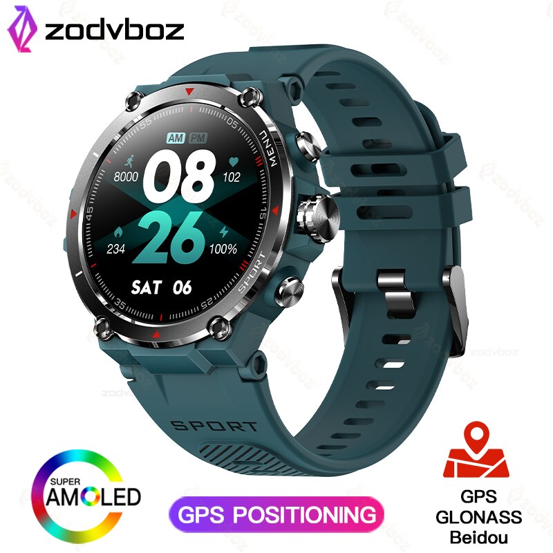 ZODVBOZ GPS Smart Watch AMOLED HD Screen Watches 24-hour Health Monitoring Long Battery Life 5 ATM Waterproof Smartwatch For Men