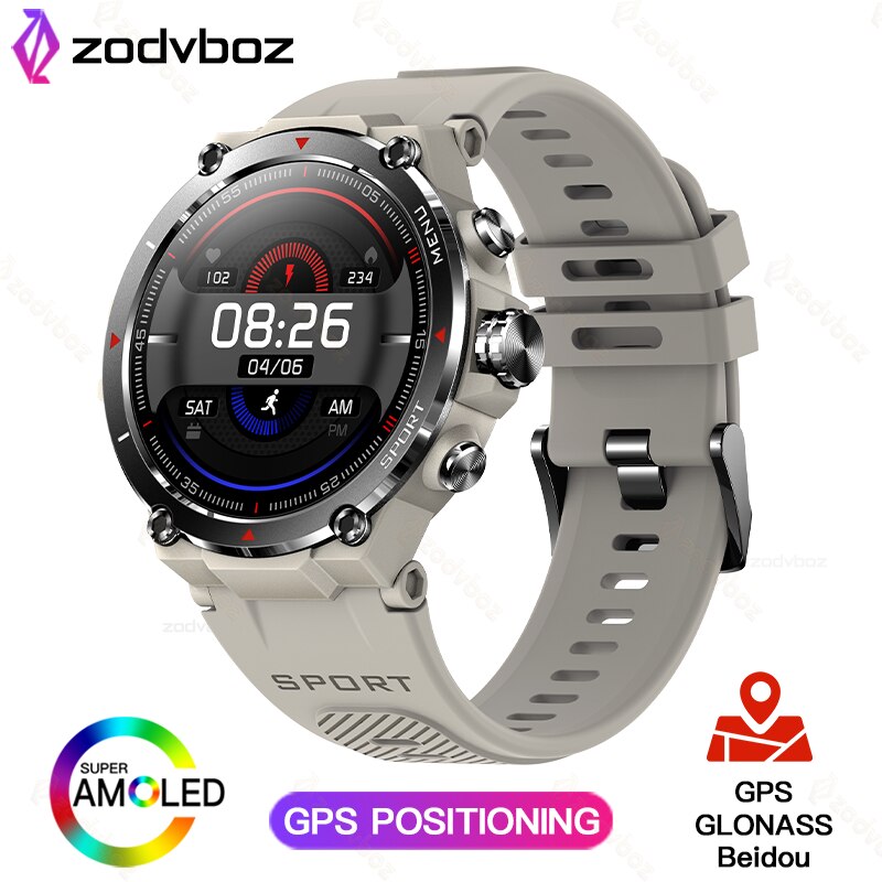 ZODVBOZ GPS Smart Watch AMOLED HD Screen Watches 24-hour Health Monitoring Long Battery Life 5 ATM Waterproof Smartwatch For Men