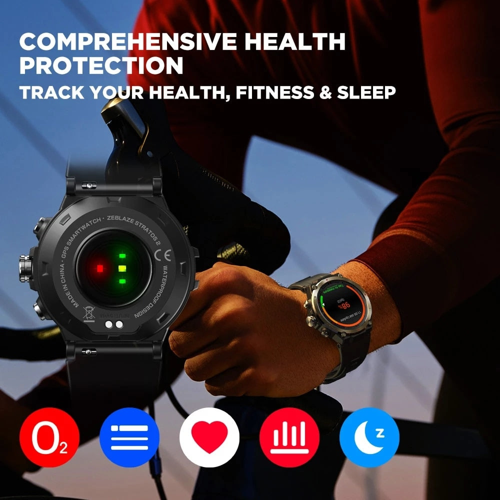 ZODVBOZ GPS Smart Watch AMOLED HD Screen Watches 24-hour Health Monitoring Long Battery Life 5 ATM Waterproof Smartwatch For Men
