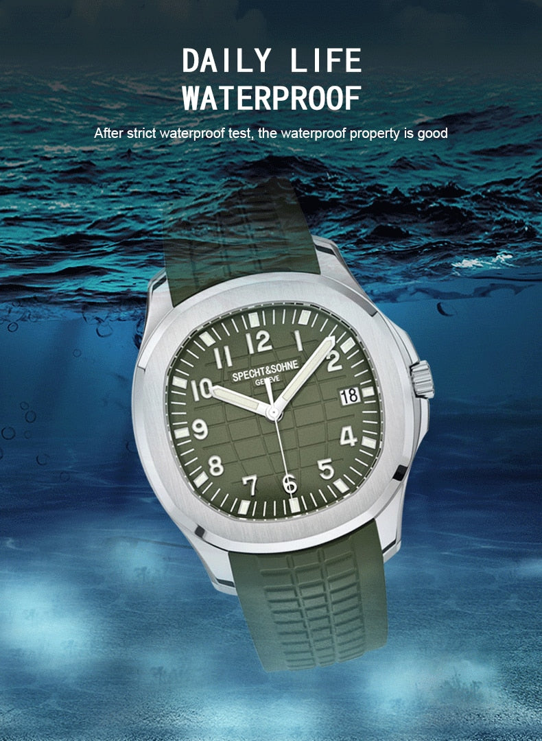 New PP Mens Automatic Mechanical Watches 316 Steel 100M Waterproof Sport Luminous Wristwatch Top Quality Luxury Brand Male Clock