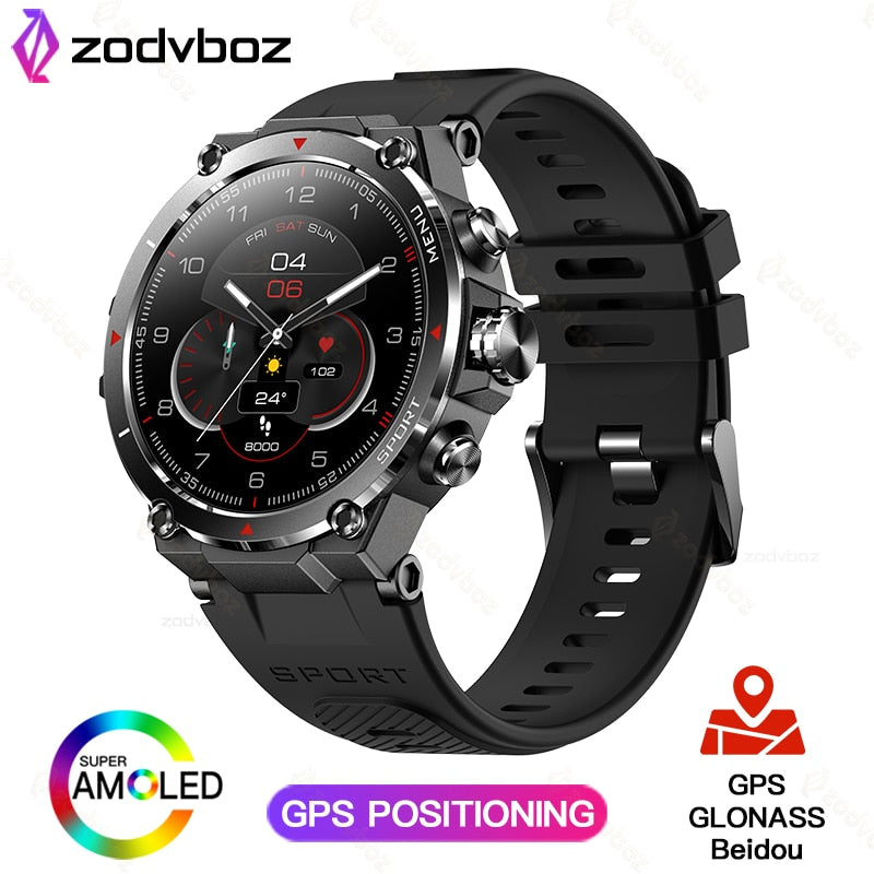 ZODVBOZ GPS Smart Watch AMOLED HD Screen Watches 24-hour Health Monitoring Long Battery Life 5 ATM Waterproof Smartwatch For Men