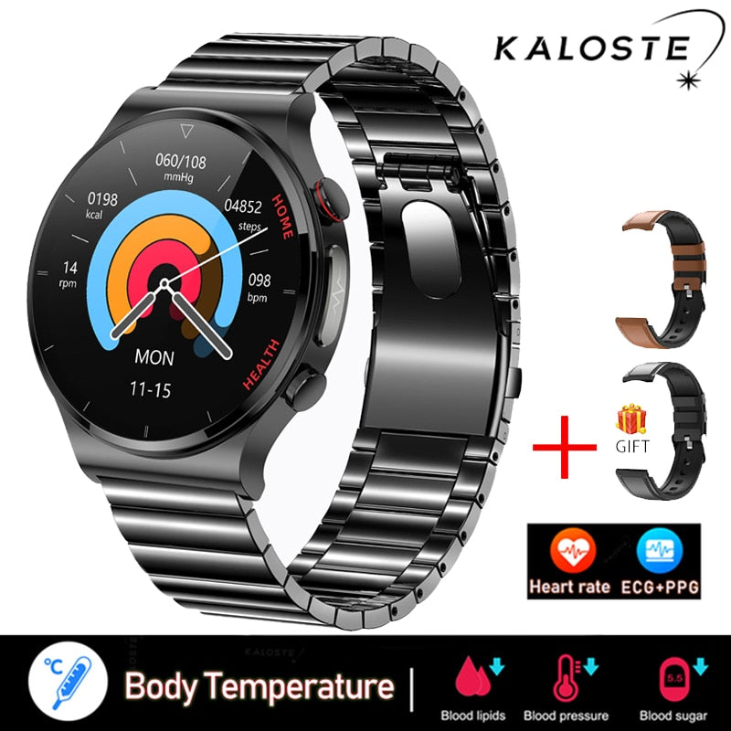 New Laser Treatment Three High Smart Watch Men ECG PPG Heart Rate Blood Pressure Health Tracker Smart Watch For Huawei Xiaomi