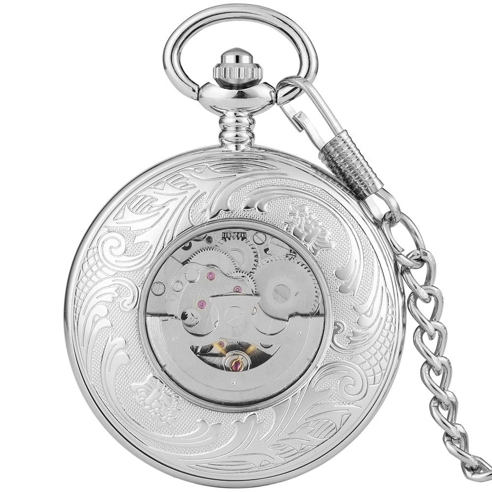 Xmas Gift Luxury Watch Men Relogio Digital Steampunk Pocket Watch Clock Vintage Self Wind Stylish Blue Dial Automatic Mechanical