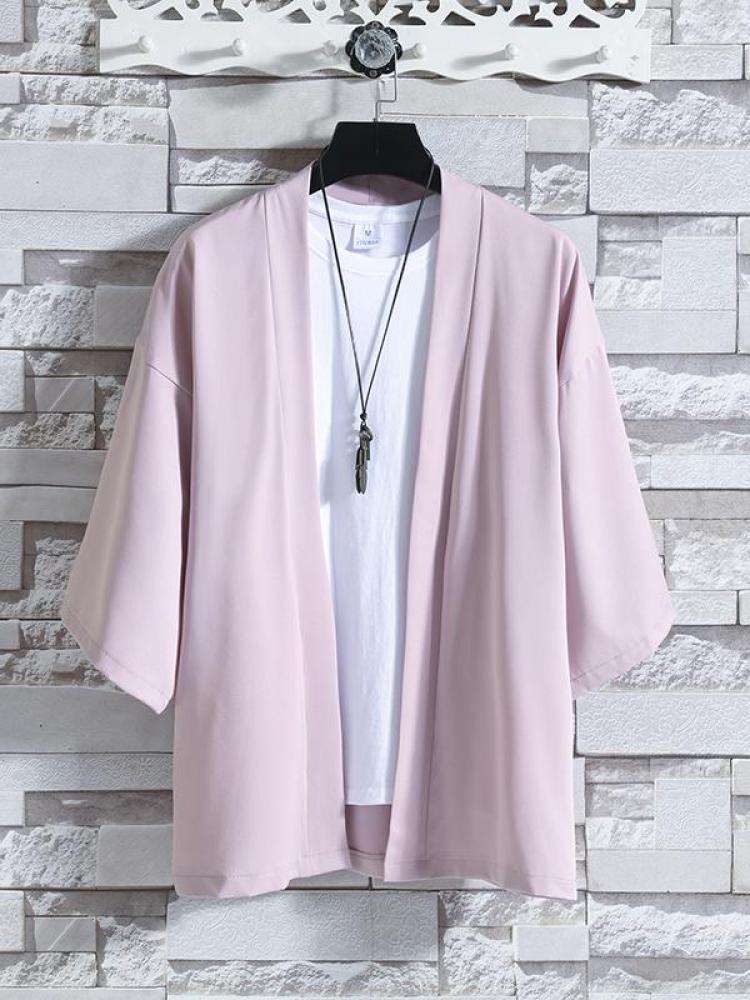 Japanese Men Cardigan Kimono Traditional Japanese Samurai Clothing Streetwear Yukata Male Shirt Haori Mens Kimono Shirt 4XL 5XL