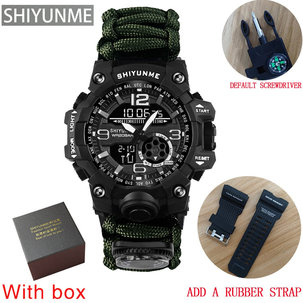 SHIYUNME New Sports Men's Watches Compass Luxury Military Quartz Watch Men Waterproof Male Clock relogio masculino 2022