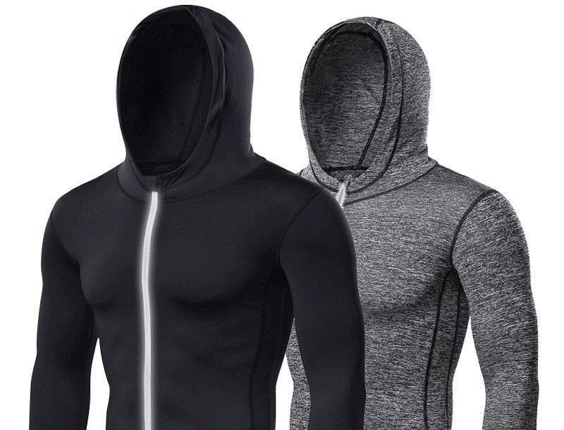 Fall Winter Men's Sports Tight Jacket Casual Hoodie
