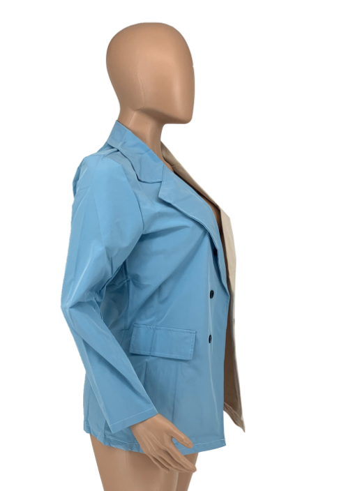 Casual Autumn And Winter New Color Matching Suit Jacket