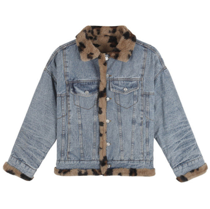 Double-sided Lamb Wool Coat Winter Denim Cotton Coat Ins