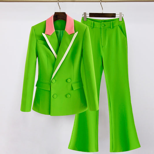 European And American Stitching Suit Elegant Outfit
