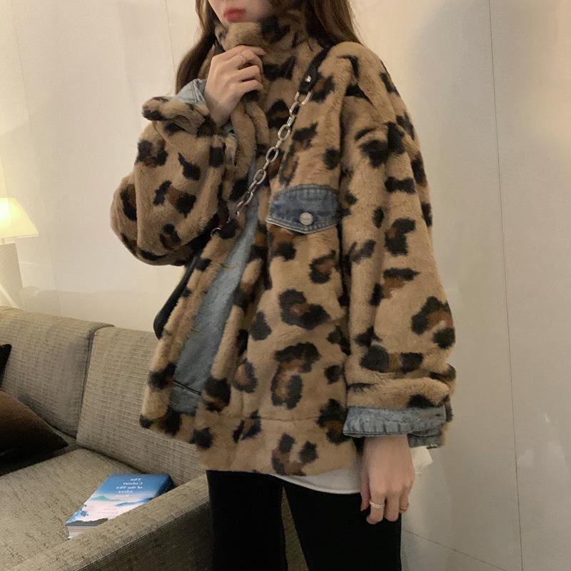 Double-sided Lamb Wool Coat Winter Denim Cotton Coat Ins