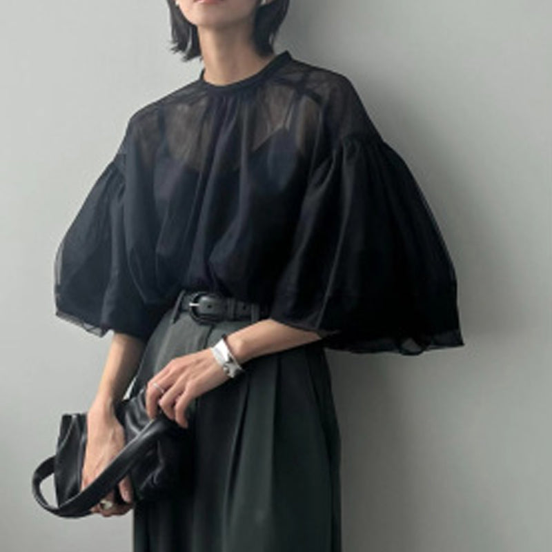Summer Gauzy Shirt Two-piece Suit Small Sexy Sling Detachable