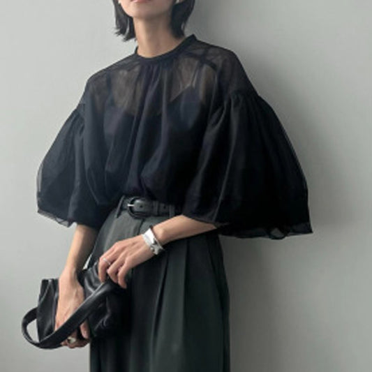Summer Gauzy Shirt Two-piece Suit Small Sexy Sling Detachable