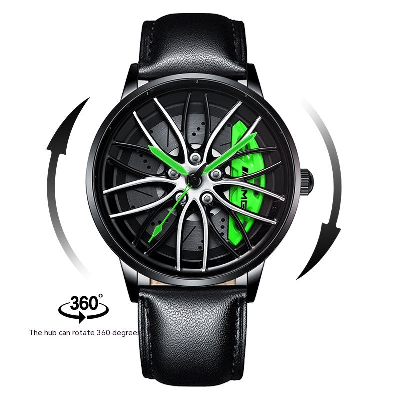 SVJ Wheel Watch AMG488 Green Caliper Men's Watch