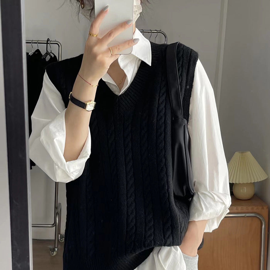 Autumn And Winter New Twist Knitted Vest