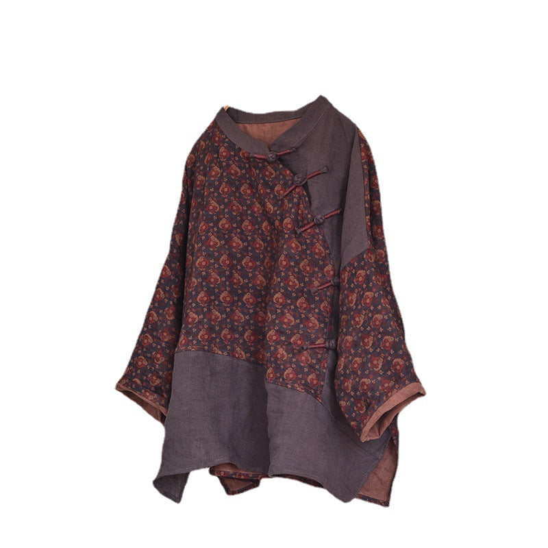 Retro Artistic Style Women's Cotton And Linen Top