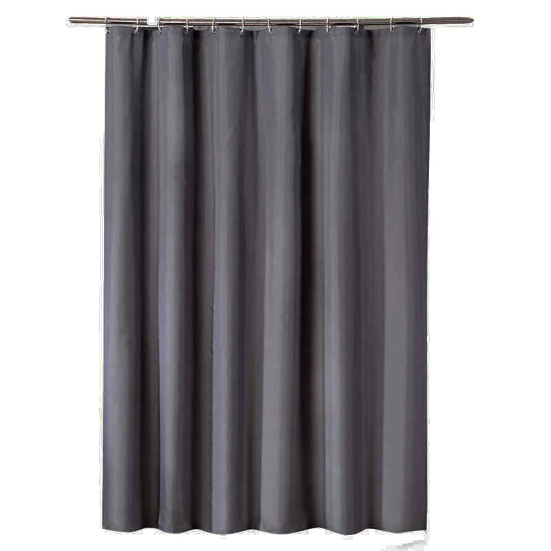 Modern Shower Curtains Thickened Dark Gray Waterproof Fabric Solid Color Bath Curtain for Bathroom Bathtub Large Wide Bathing