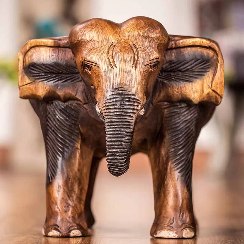 Chinese Solid Wood Low Stool Furniture Stool Southeast Asian Elephant Wood Carving Hallway Living Room Shoe Changing Round Stool