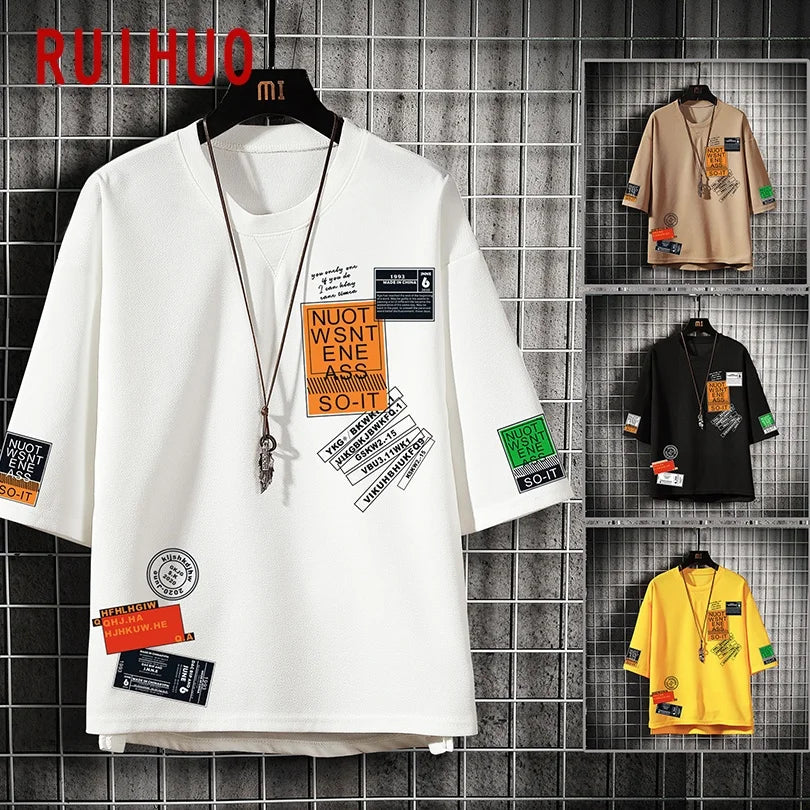 Print Short Sleeve Men's T-Shirt Fashion Streetwear Clothes Men's Clothing 2023 Hip Hop Japanese Clothing Man M-3XL
