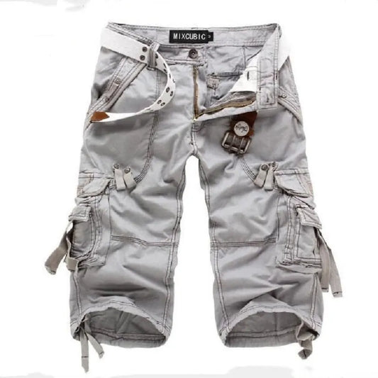 2022 Summer Cargo Shorts Men Casual Workout Military Army Men's Shorts Multi-pockets Calf-length Short Homme Men's Clothing