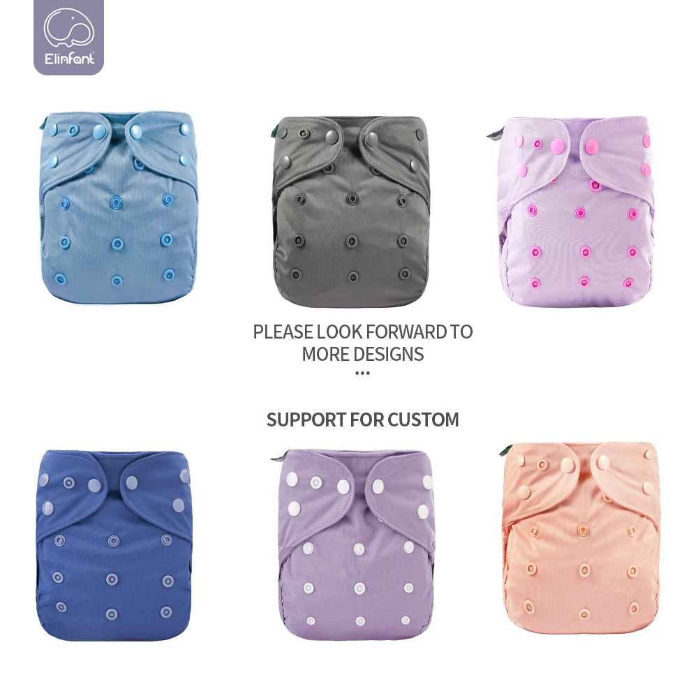 Elinfant 1 Pcs Baby Waterproof Diaper Cover Multiple Colour Reusable Washable Eco-friendly Adjustable Cover Fit 3-15kg Baby