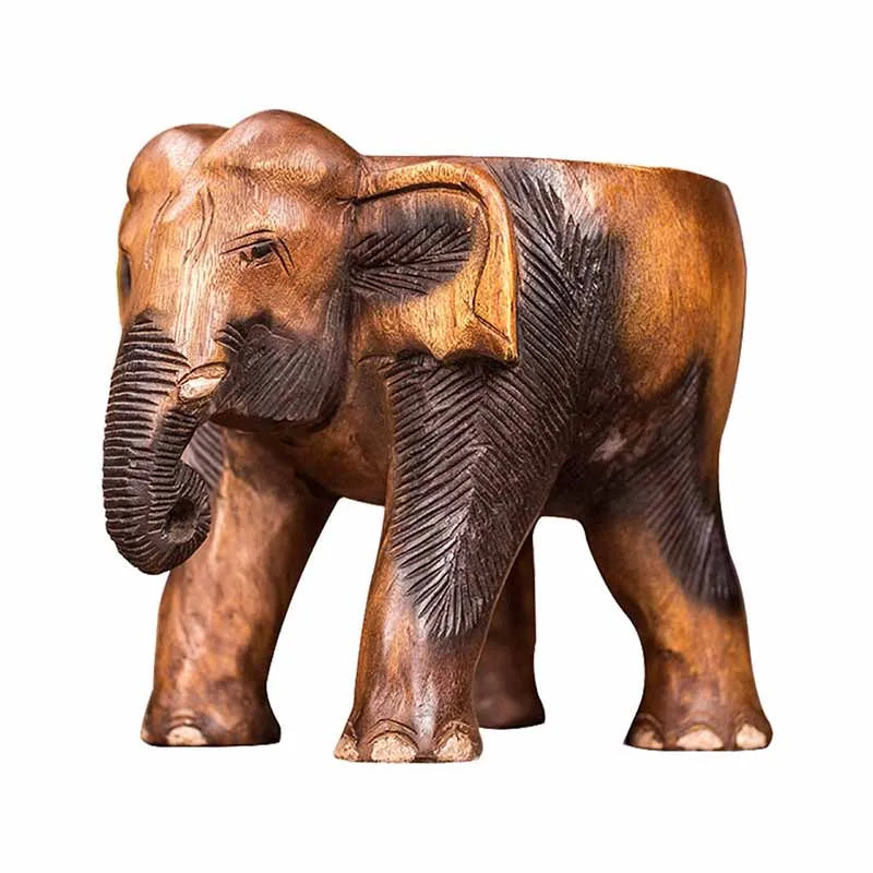 Chinese Solid Wood Low Stool Furniture Stool Southeast Asian Elephant Wood Carving Hallway Living Room Shoe Changing Round Stool