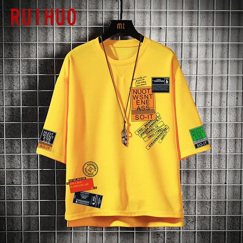 Print Short Sleeve Men's T-Shirt Fashion Streetwear Clothes Men's Clothing 2023 Hip Hop Japanese Clothing Man M-3XL