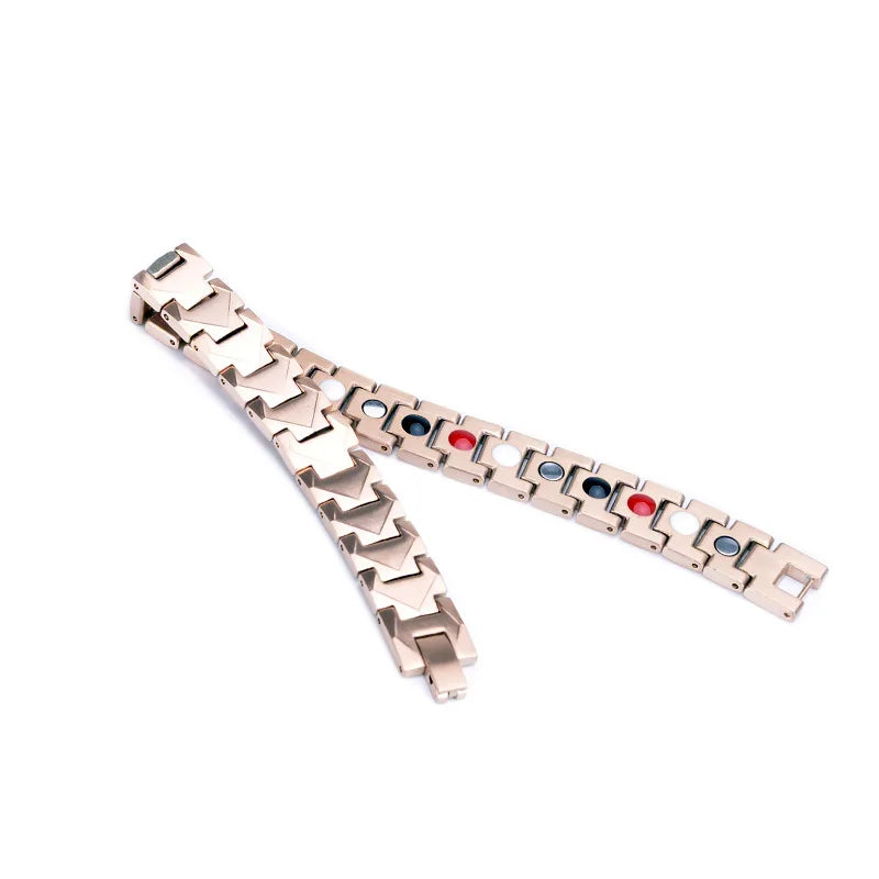Men's Magnetic Bracelet European American Styele Magnetic Germanium Bracelet Stainless Steel Wristband Health Care Jewelry