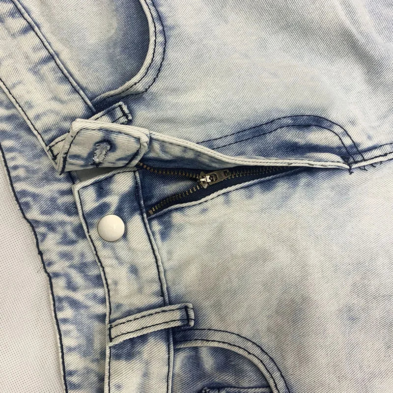 Men's jeans summer loose trousers 2021 trendy street men's collocation design autumn straight pants ripped motorcycle boy pants