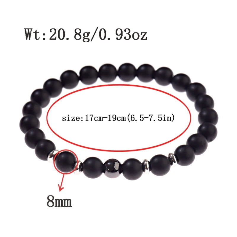 Frosted Hematite Stone Bracelet For Women Men Natural Stone Bead Health Care Magnet Hematite Beads Bracelet Men's Jewelry