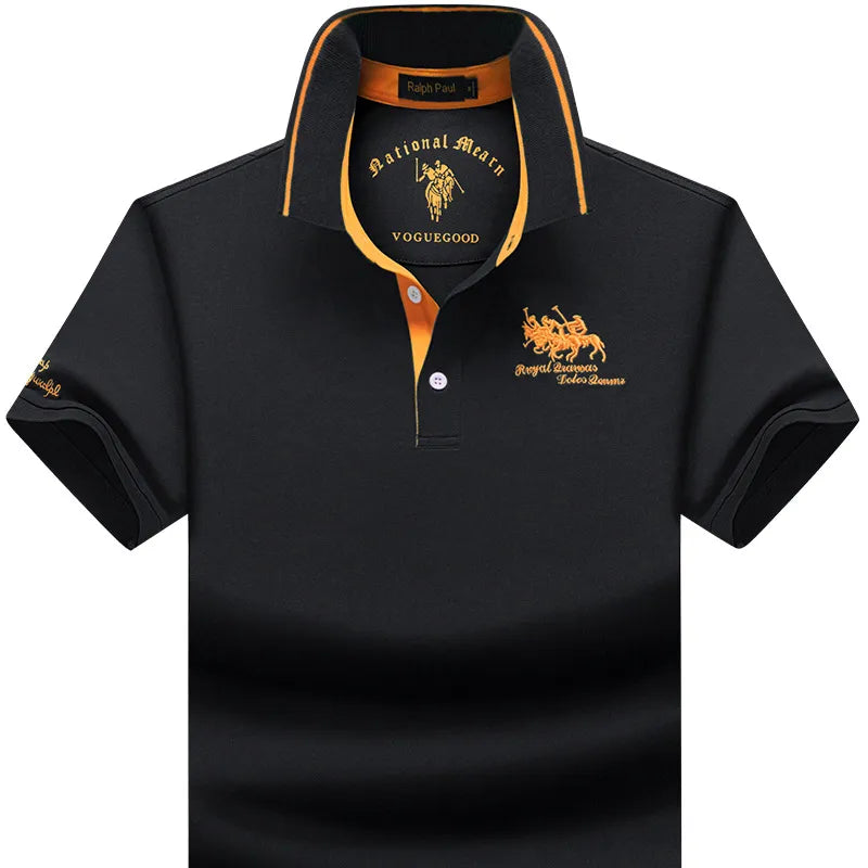 men's polo shirt short sleeve t-shirt summer new men's Lapel Loose Large Size Half Sleeve T-shirt Top Men's Clothing
