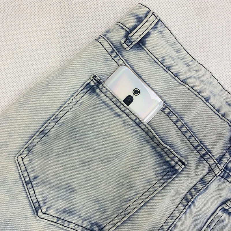 Men's jeans summer man slim trousers 2021 fashion baggy jeans with design autumn straight pants ripped jeans biker men's wear