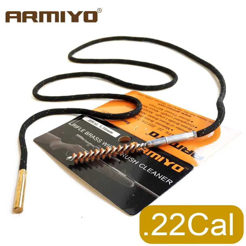 Armiyo Gun Bore Brush .22Cal 5.56mm Airsoft Rifle Barrel Cleaning Kit Hunting Shooting Accessories Screw Thread Size 8-32 m4