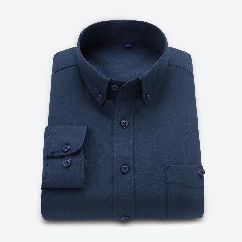 Men's clothing Long sleeve man shirts vintage clothes White  shirt Korean clothing  men's fashion Beach Oxford black shirt Top
