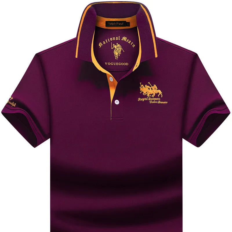 men's polo shirt short sleeve t-shirt summer new men's Lapel Loose Large Size Half Sleeve T-shirt Top Men's Clothing