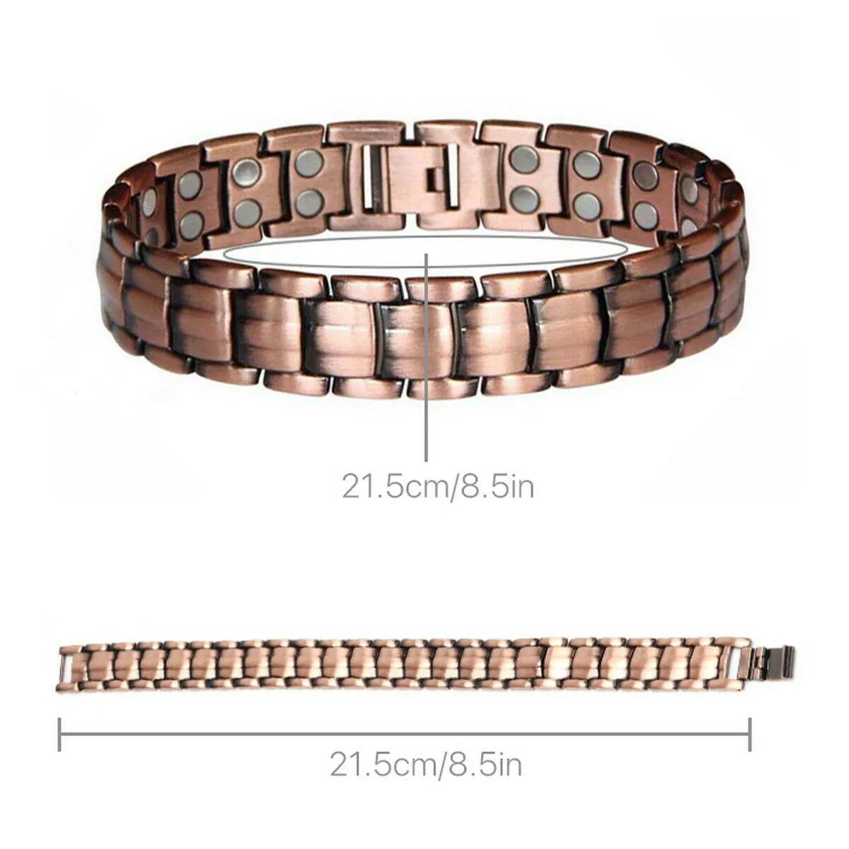 Men Red Copper Bracelet Business Style Double Strong Magnetic Therapy Bracelet For Arthritis Pain Relief Jewelry Accessories