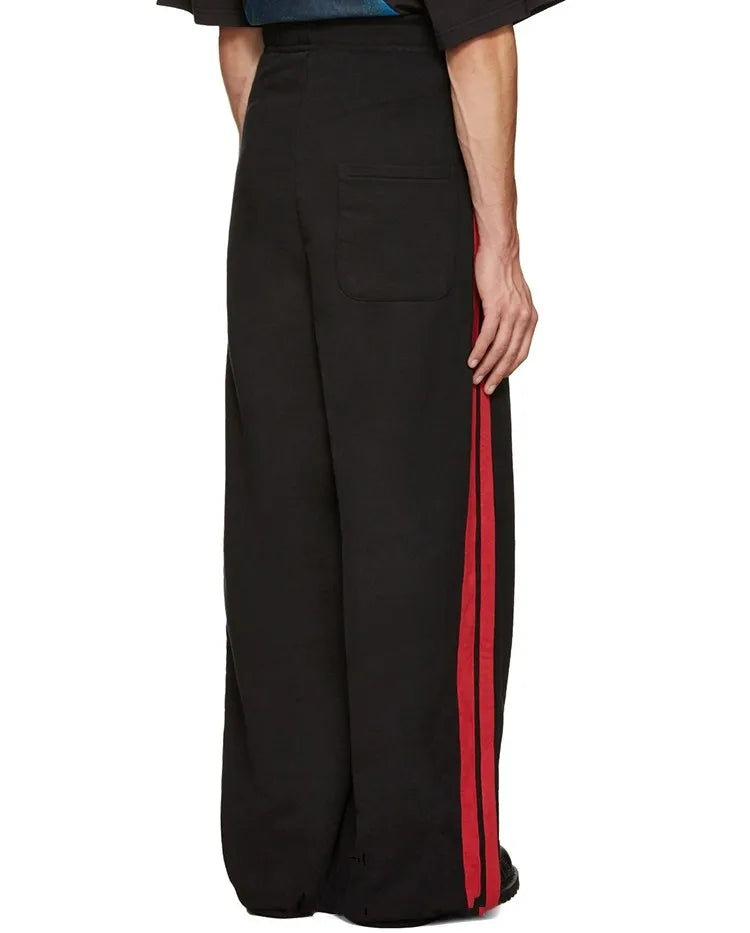 New Men's Clothing Gd Hair Stylist Fashion Red Side Stitching Casual Wide Leg Pants Plus Size Singer Costumes