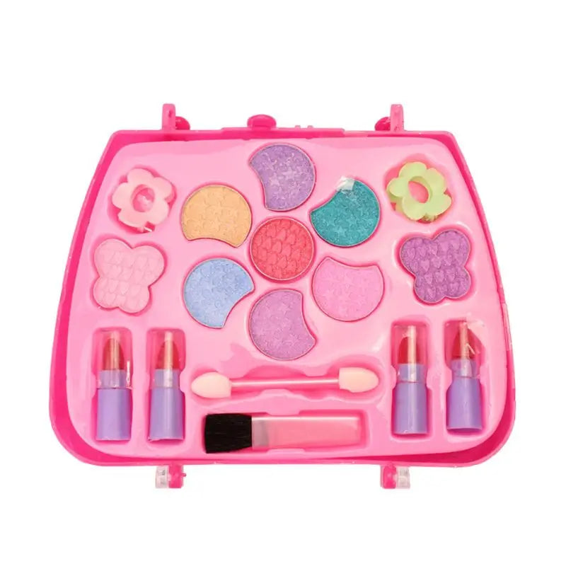 Safe Non Toxic Eyeshadow Lipstick Brush Kit Children Girl Princess Makeup Set Pretend Play Education Toy