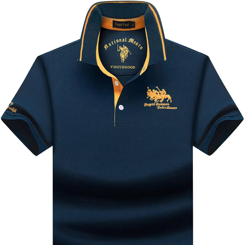 men's polo shirt short sleeve t-shirt summer new men's Lapel Loose Large Size Half Sleeve T-shirt Top Men's Clothing