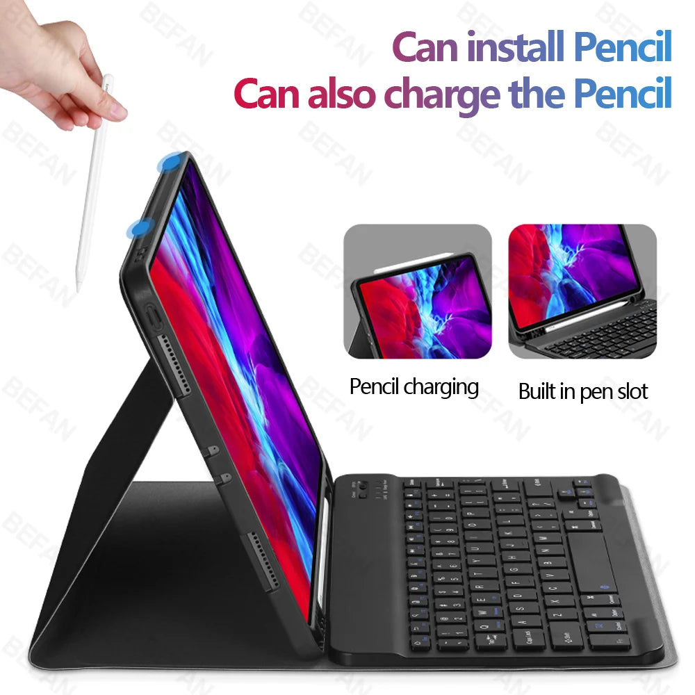 Keyboard For iPad 6th 7th 8th 9th Generation Case 10.2 2021 Pro 11 12.9 2022 9.7 10.5 10.9 2020 iPad Air 5 4 3 2 1 Case for iPad