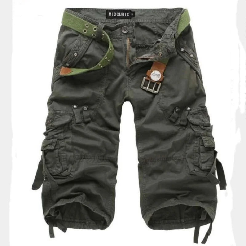 2022 Summer Cargo Shorts Men Casual Workout Military Army Men's Shorts Multi-pockets Calf-length Short Homme Men's Clothing