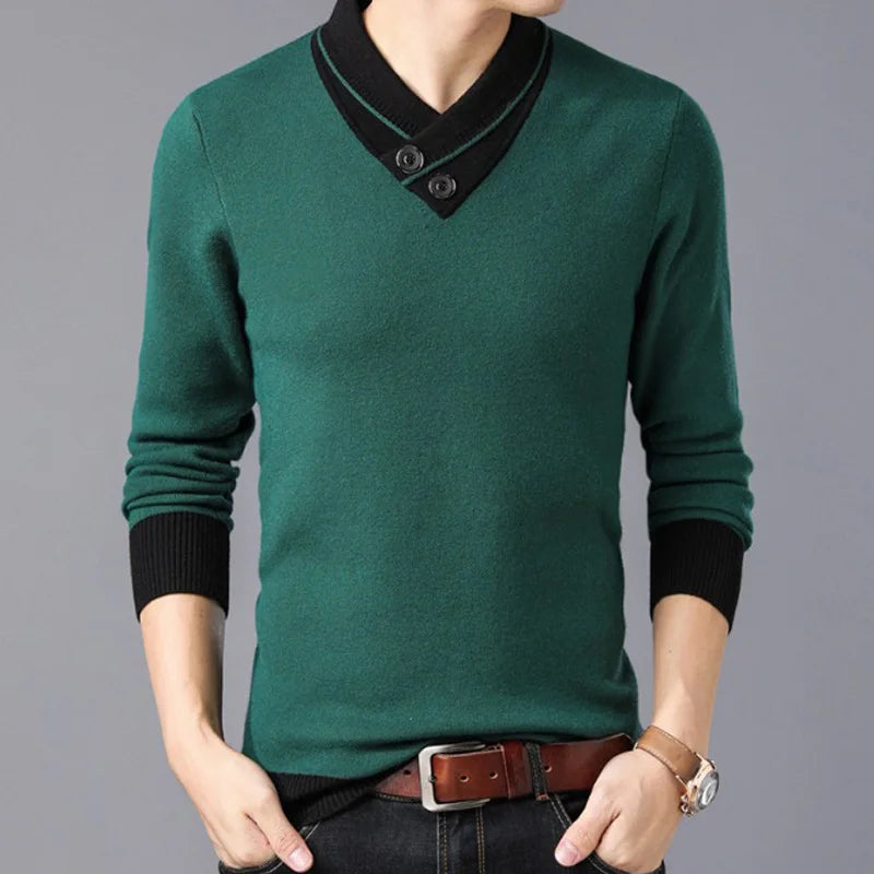 Liseaven Men 2019 Spring V-Neck Pullover Sweater Men's Casual Pullovers Men's Clothing Full Sleeve Sweaters