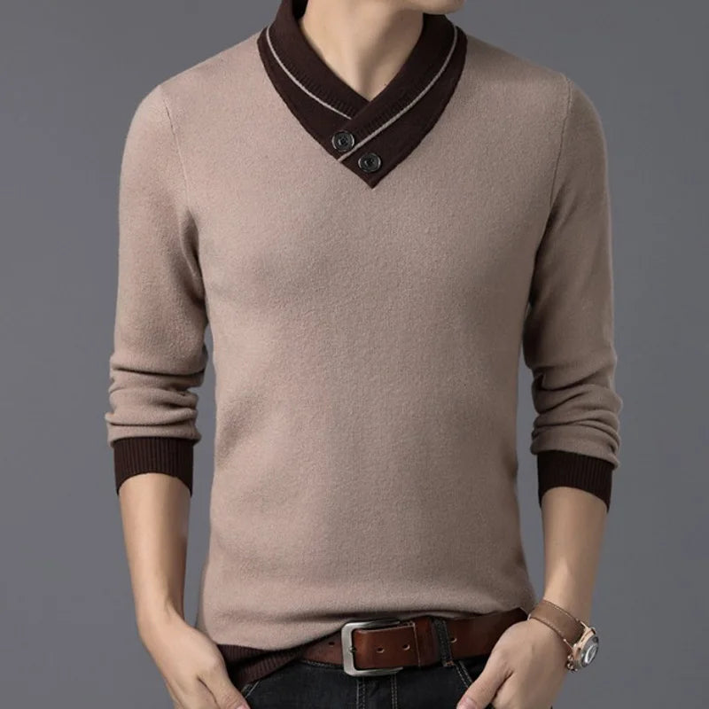 Liseaven Men 2019 Spring V-Neck Pullover Sweater Men's Casual Pullovers Men's Clothing Full Sleeve Sweaters