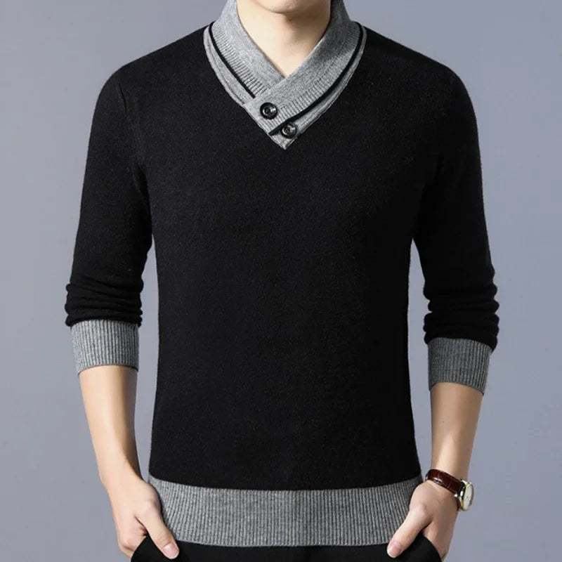 Liseaven Men 2019 Spring V-Neck Pullover Sweater Men's Casual Pullovers Men's Clothing Full Sleeve Sweaters