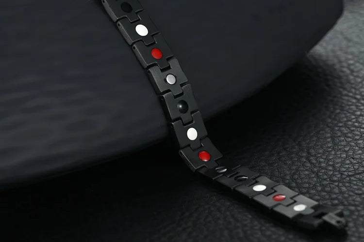 New Men's Pure Titanium Jewelry Magnetic Bracelet For Men Germanium Far Infra Red Fashion Black Health Care Bracelets