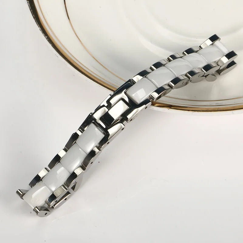 Magnetic Hematite Stainless Steel Bracelet Men's Health Bracelets With Hook Buckle Clasp Therapy Bangles Man Health Care Jewelry